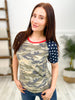 CAMOUFLAGE KNIT TOP WITH STAR RAGLAN SLEEVES