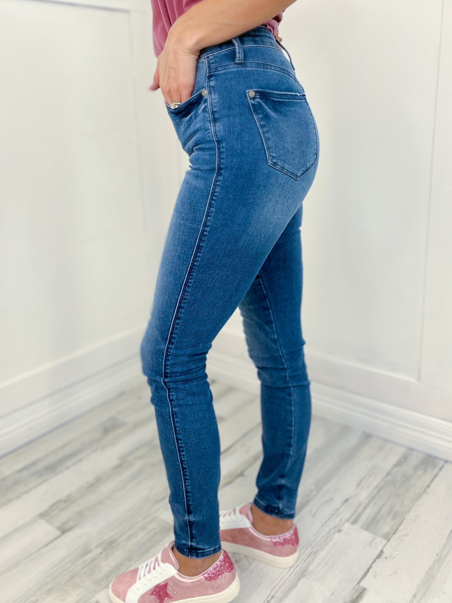 Judy Blue HW Control Top Cool Denim Skinny Jeans