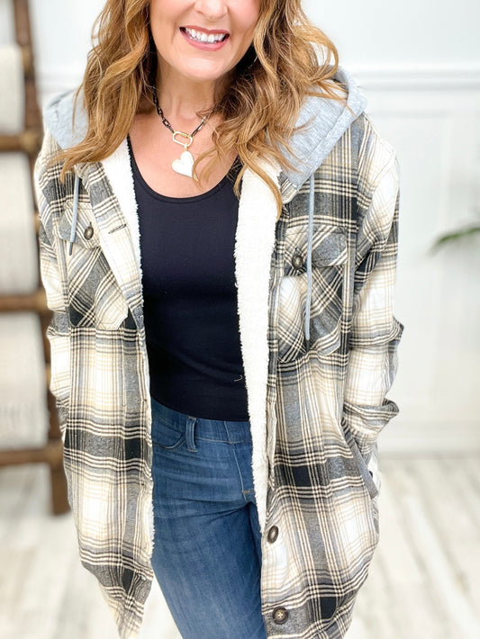 Hooded Plaid Shacket