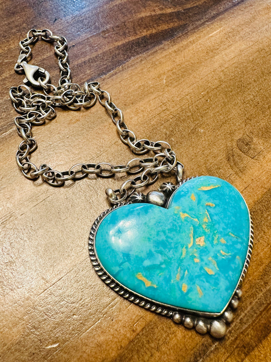 Elouise Kee Turquoise Heart Necklace