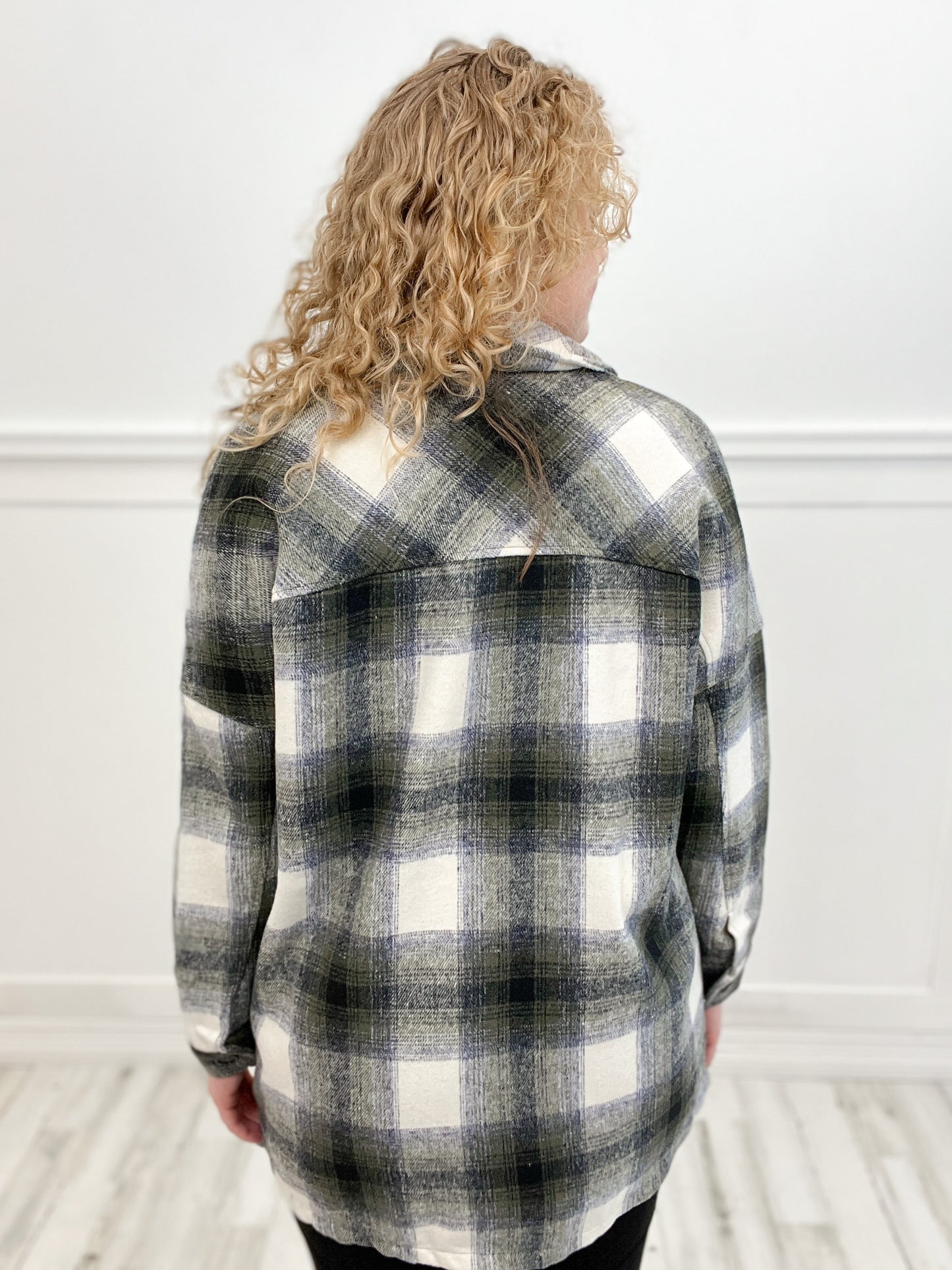 Oversized Plaid Longline Shacket with Pockets