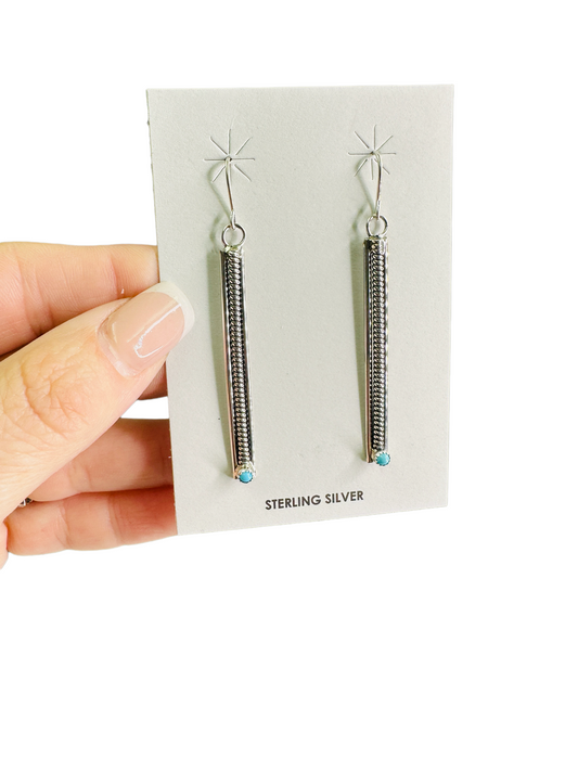 Caroline Tsosie 2" Bar & Turq Earring