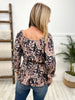 Fall Vibes Animal Print Smocked Top