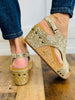 Corkys Carley Wedge Shoes in Glitter Sandal