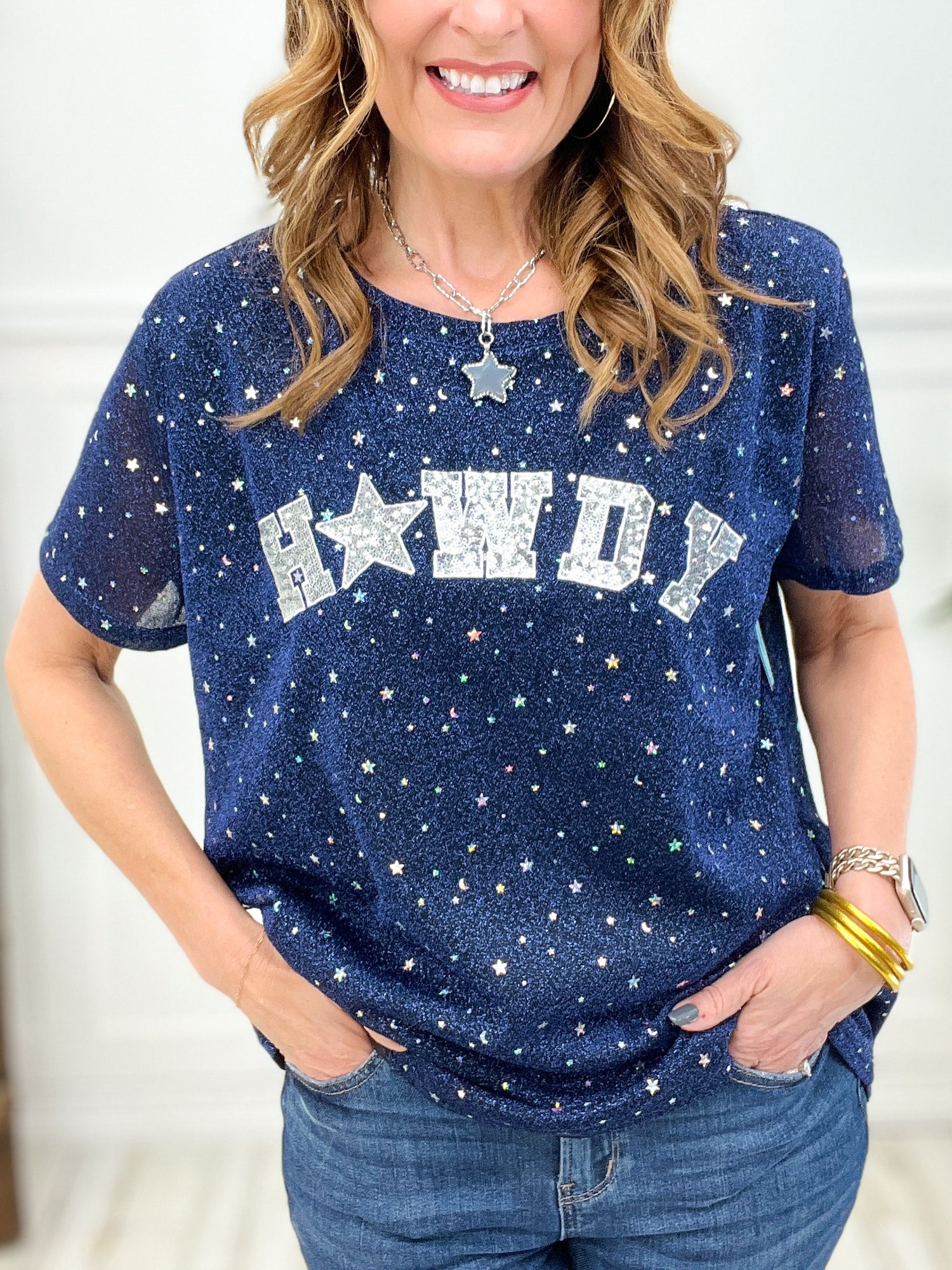 Howdy Y'all Star & Sparkle Patch Tee