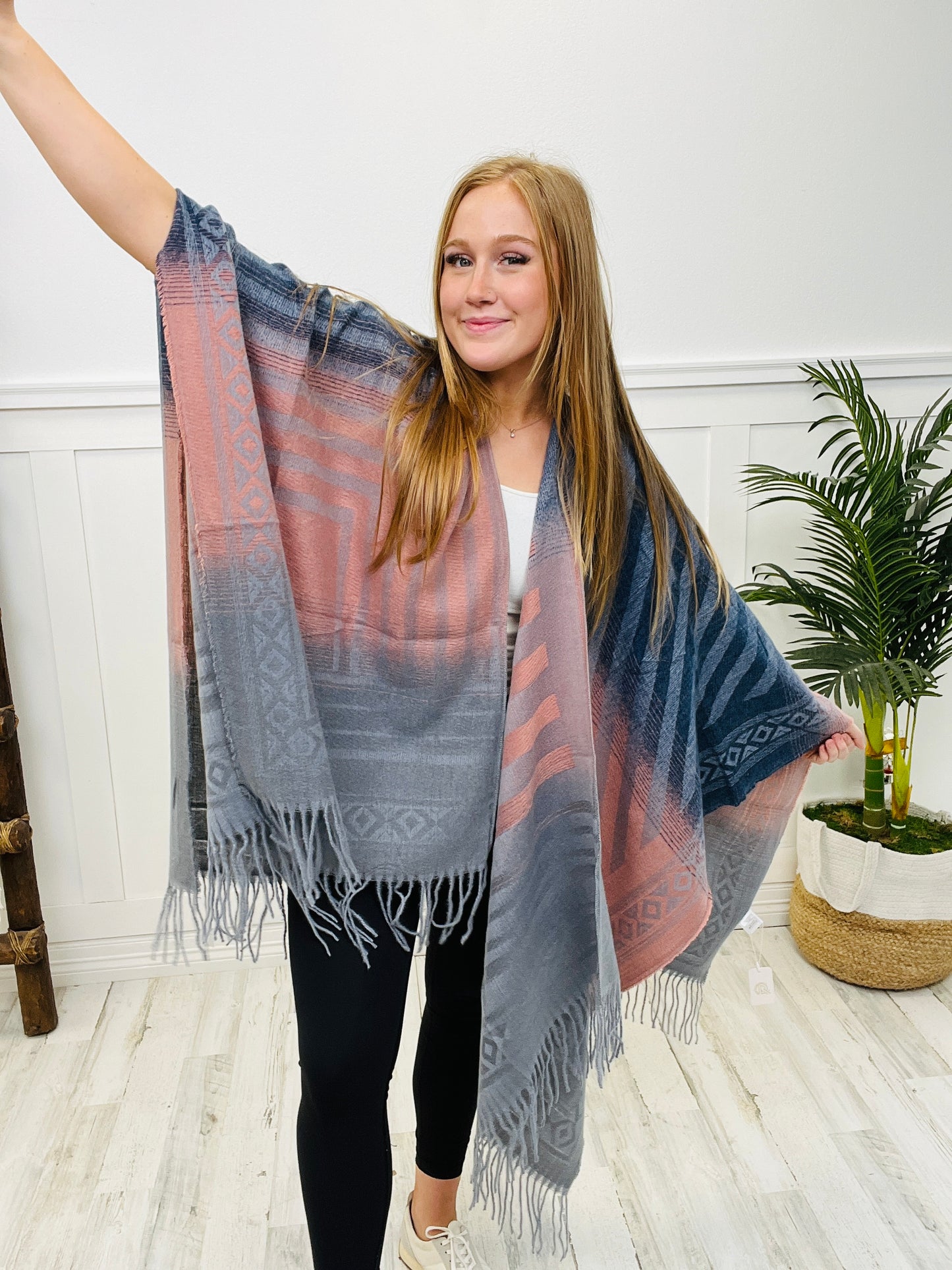 Classic Aztec Soft Tone Ruana Wrap