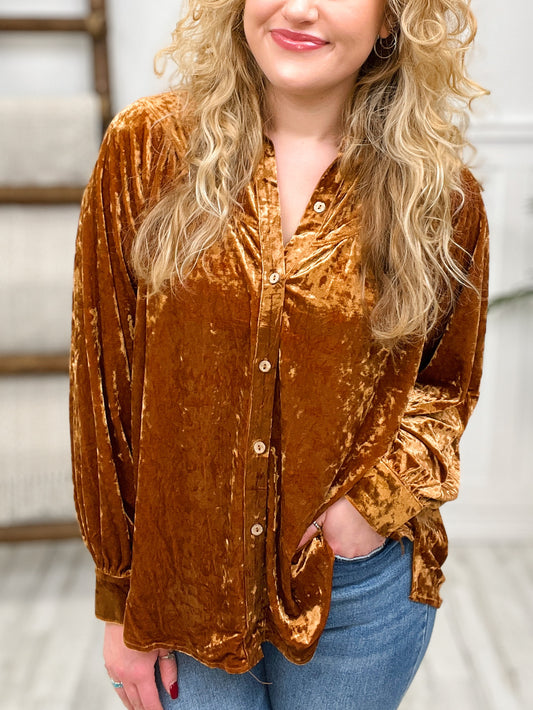 Crushed Velvet Flowy Top