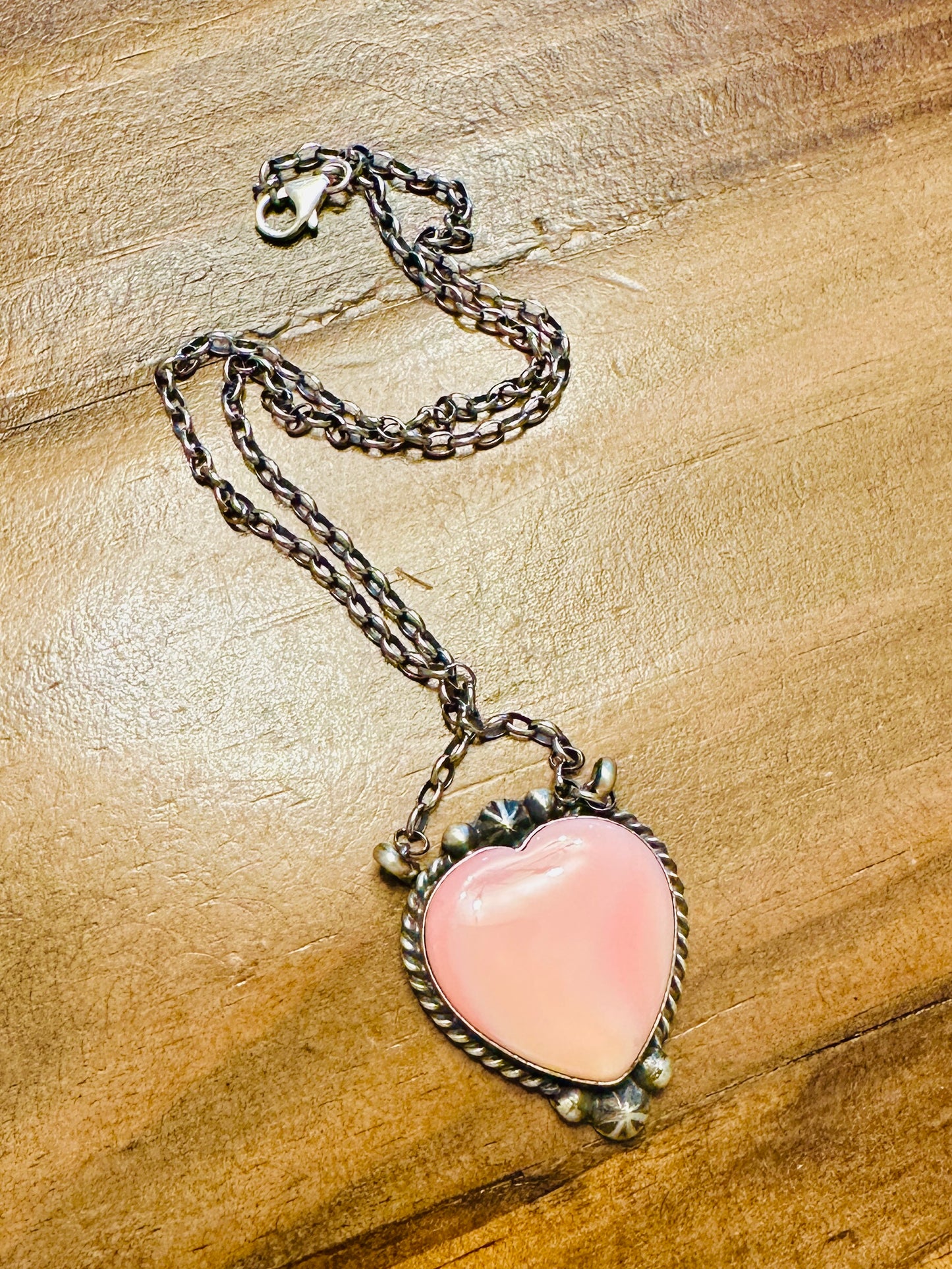 Augustine Large Pink Conch Heart Necklace