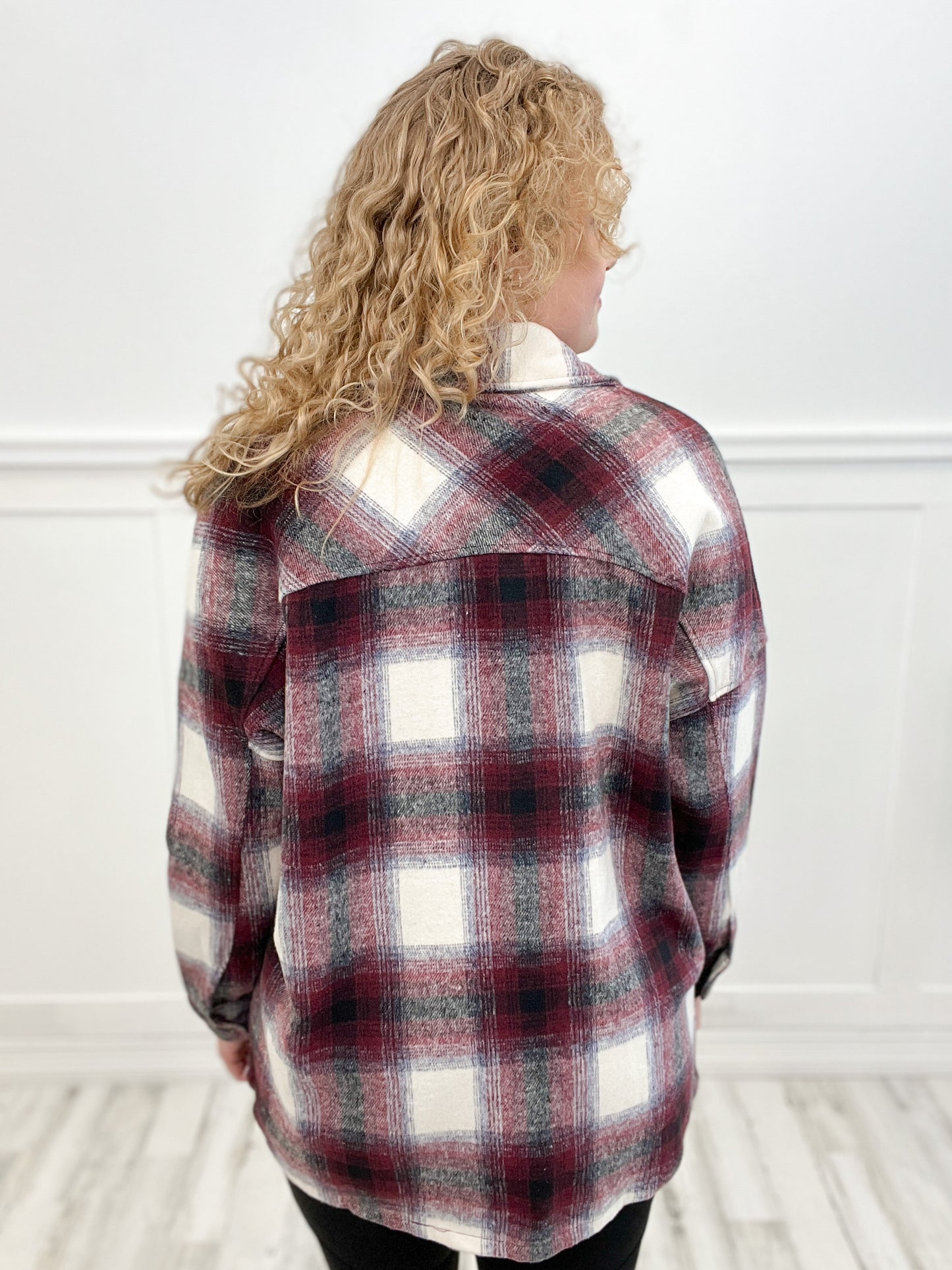 Oversized Plaid Longline Shacket with Pockets