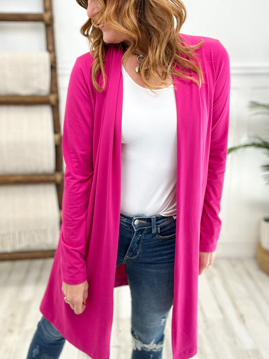 BUTTER LONG SLEEVE CARDIGAN WITH SIDE SLITS