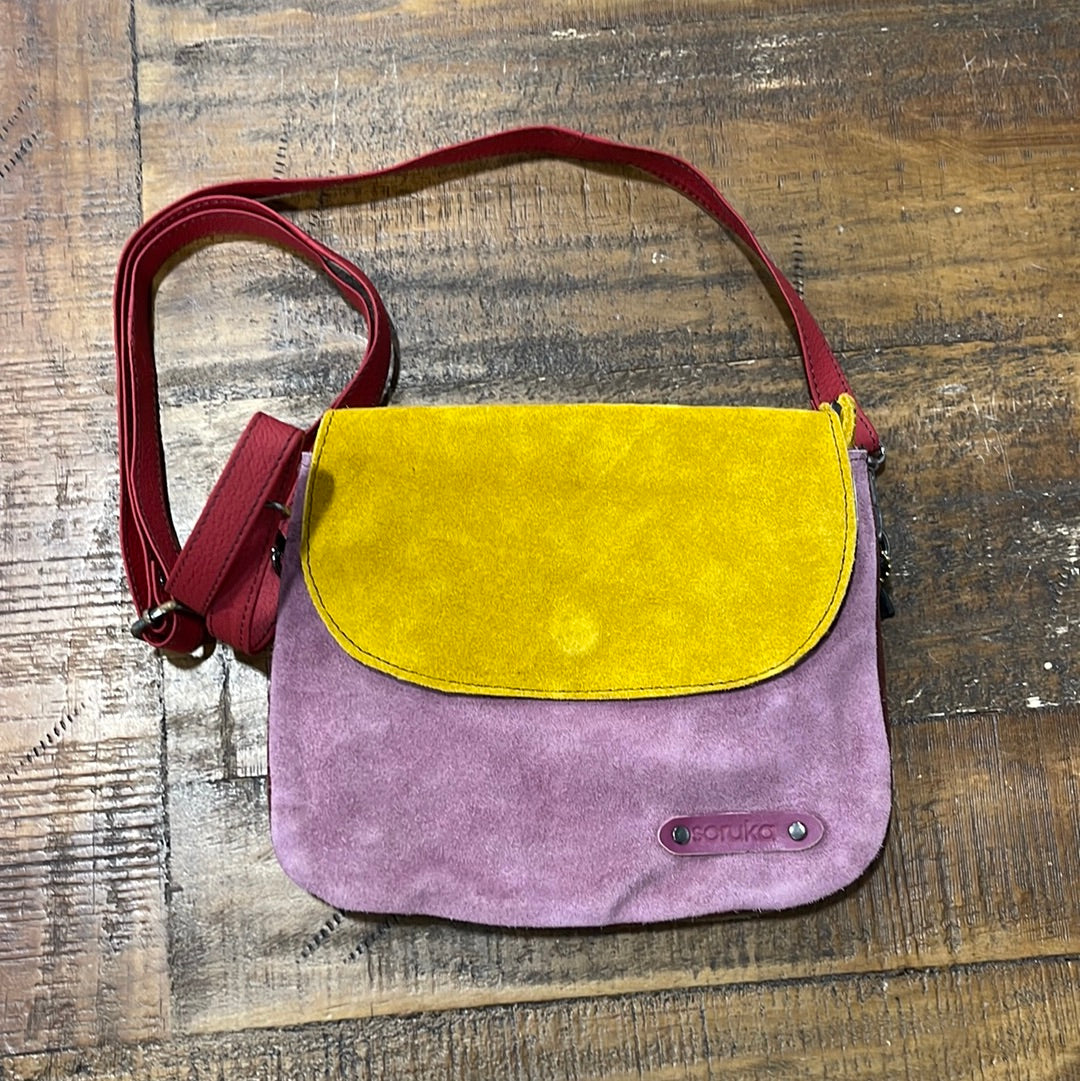 Soruka LEO Suede Handbag w/ Reversible Strap
