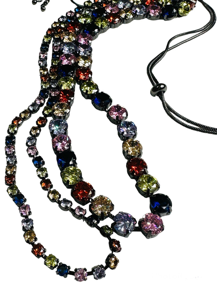Emma Evelyn "Alice" CZ Multi Diamond  Adjustable Necklace