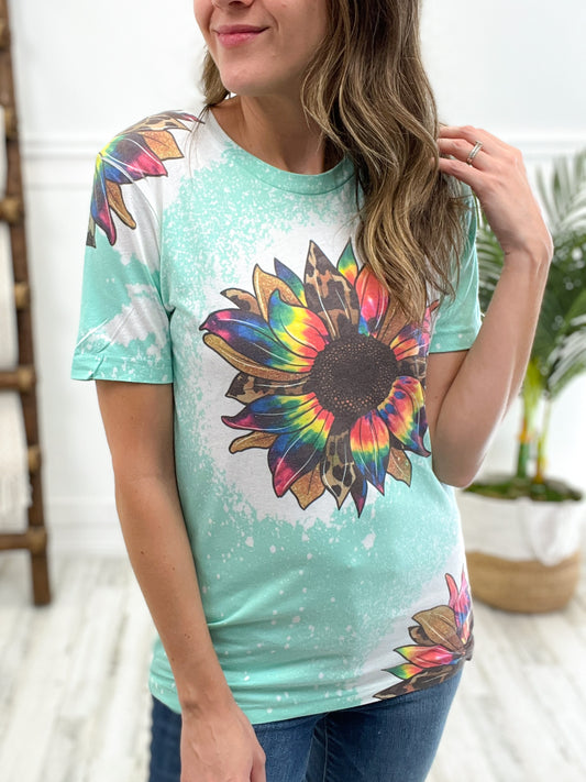 Tye Dye Sunflower Bleached T-shirt