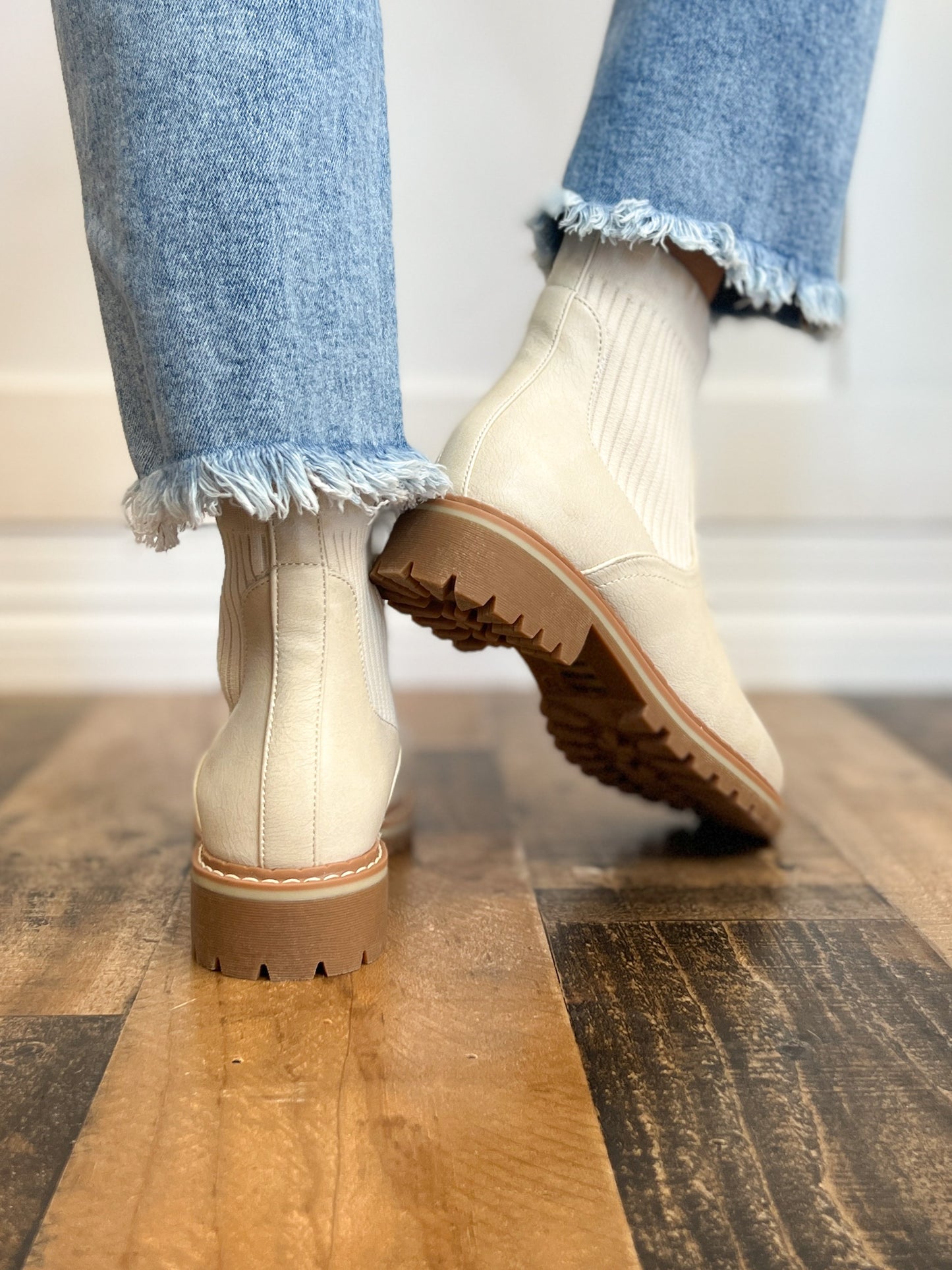 Corkys Cabin Fever Chunky Bootie in Cream