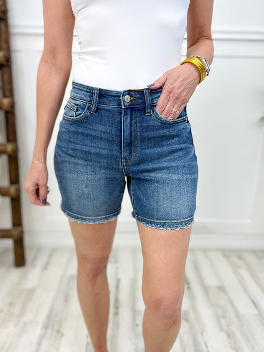 Judy Blue Cora Mid Thigh Denim Shorts