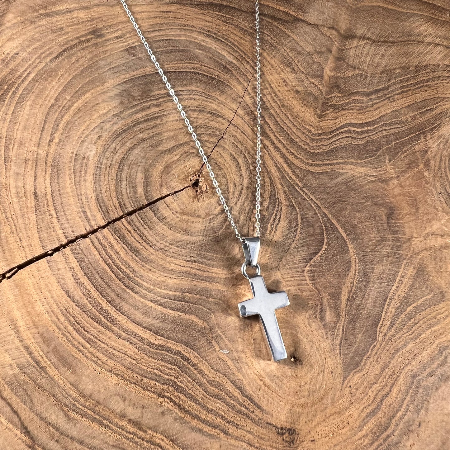 Solid Sterling Silver Cross Necklace