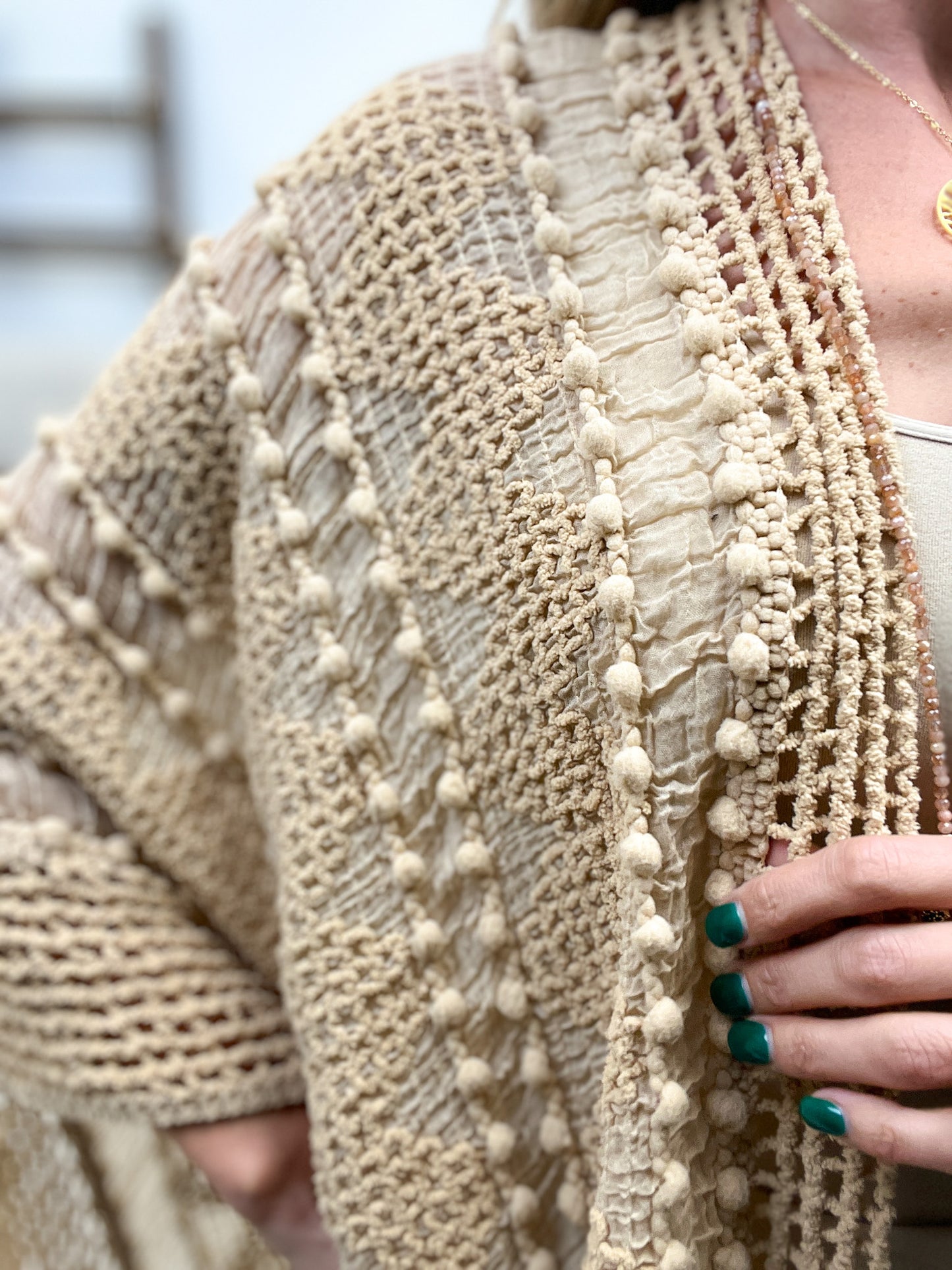 Crochet Lined Poncho Sweater