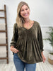 Boho Crushed Velvet Babydoll Bubble Sleeve