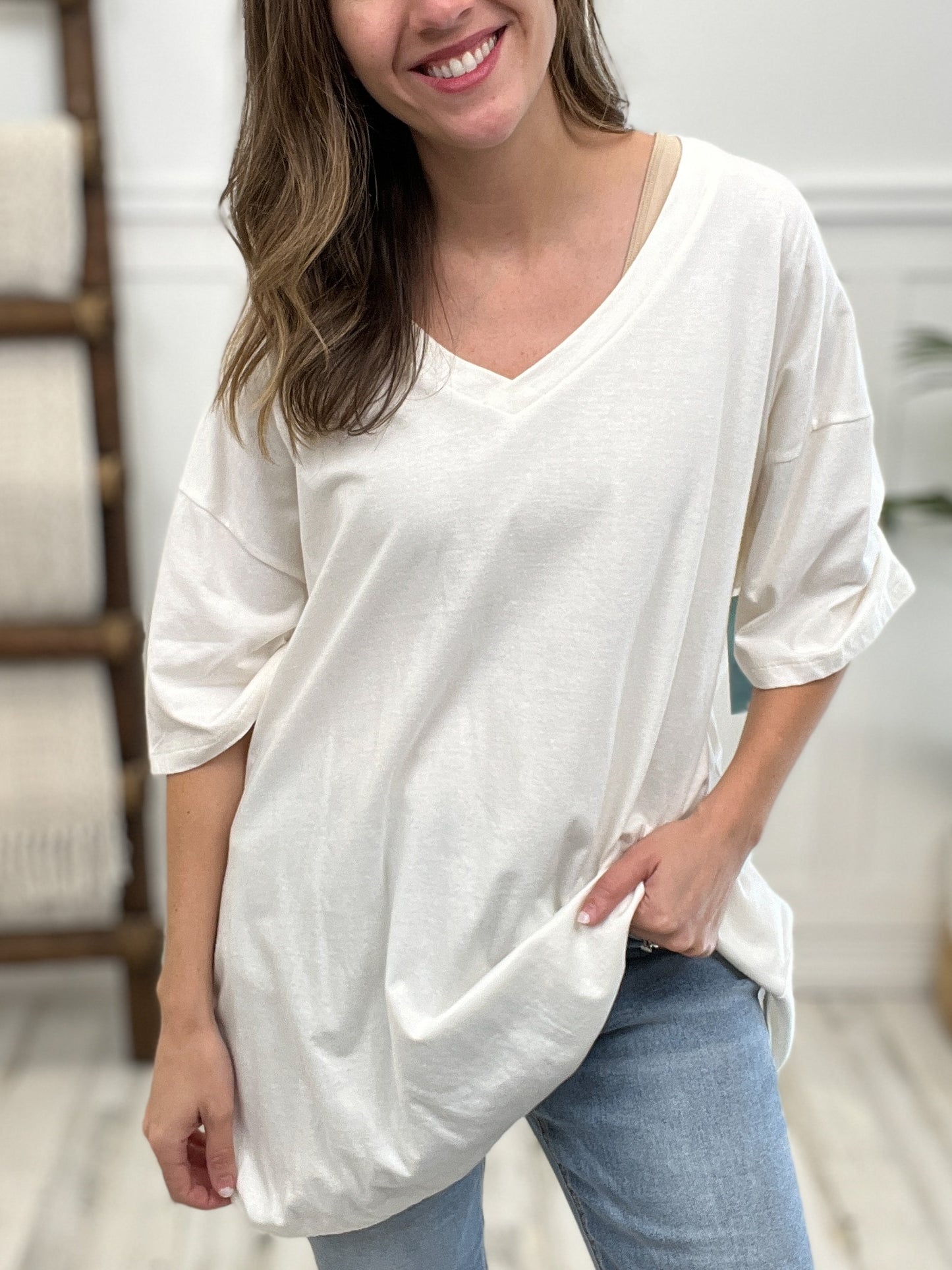 Cotton Drop Shoulder Boyfriend Box Tee