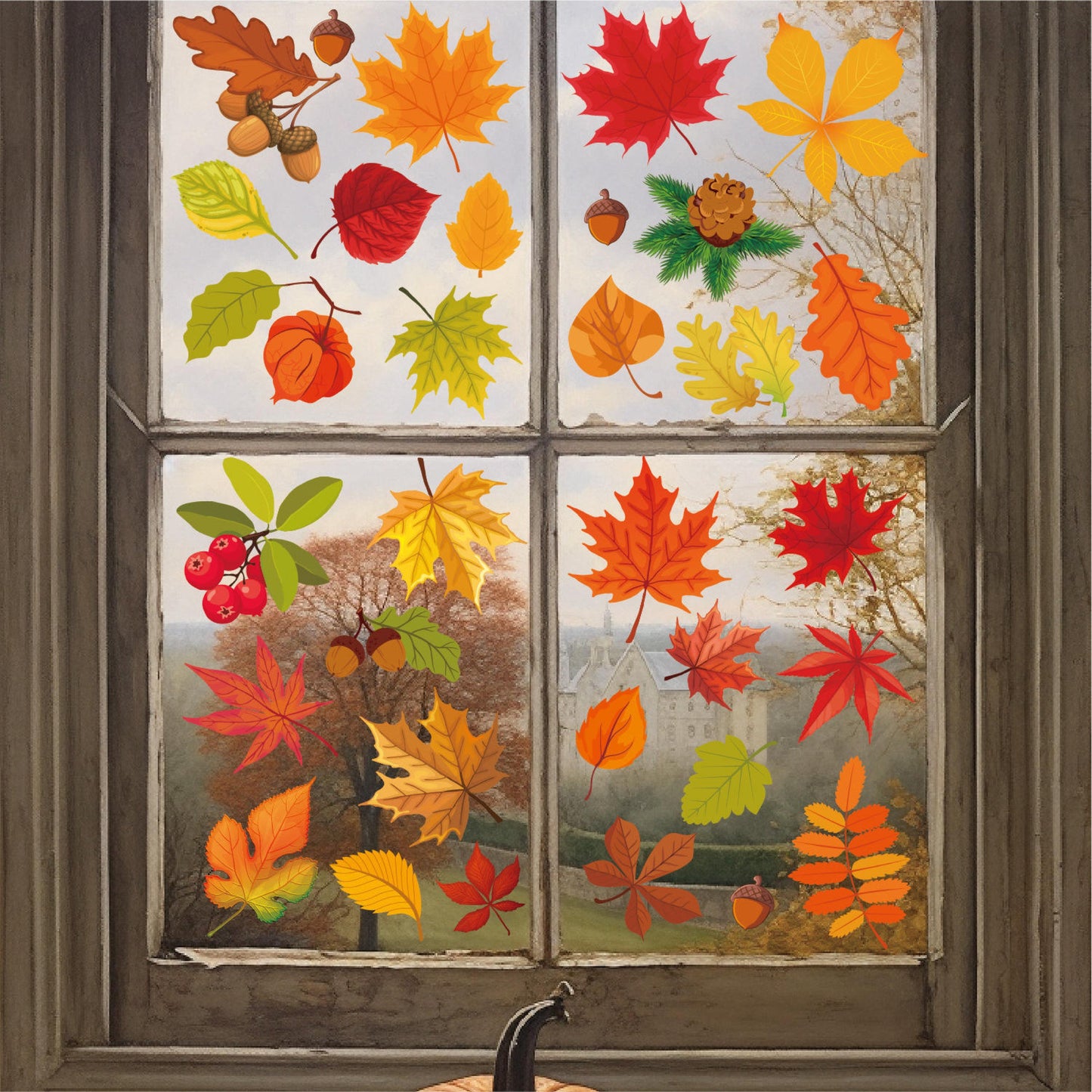 Fall Leaf Window Accents