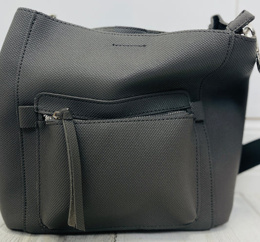 Zipper Bucket Shoulder Bag