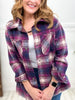 Plaid Shacket With Welt Pockets