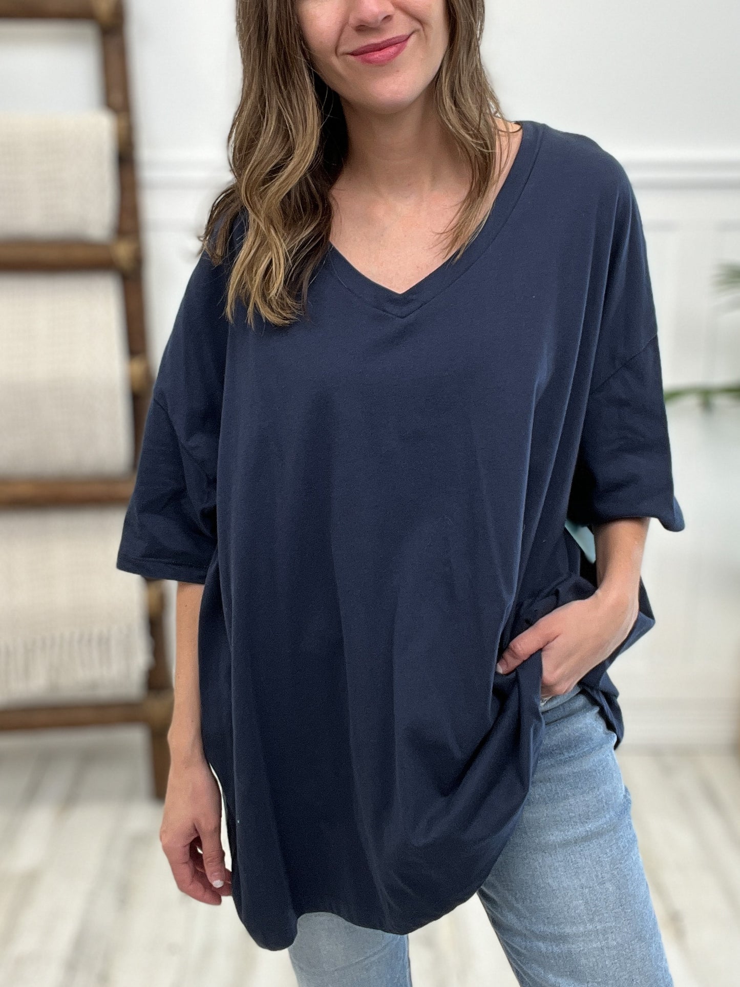 Cotton Drop Shoulder Boyfriend Box Tee