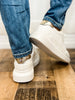 Vintage Havana Angela Gold Tab White Wedged Sneakers