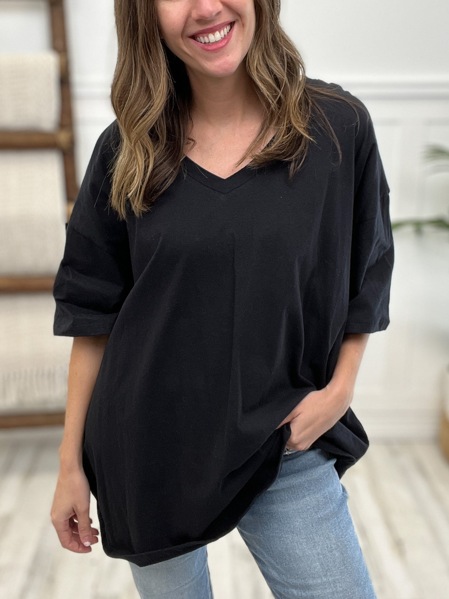 Cotton Drop Shoulder Boyfriend Box Tee