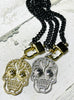 Sugar Skull Gunmetal Chain Necklace
