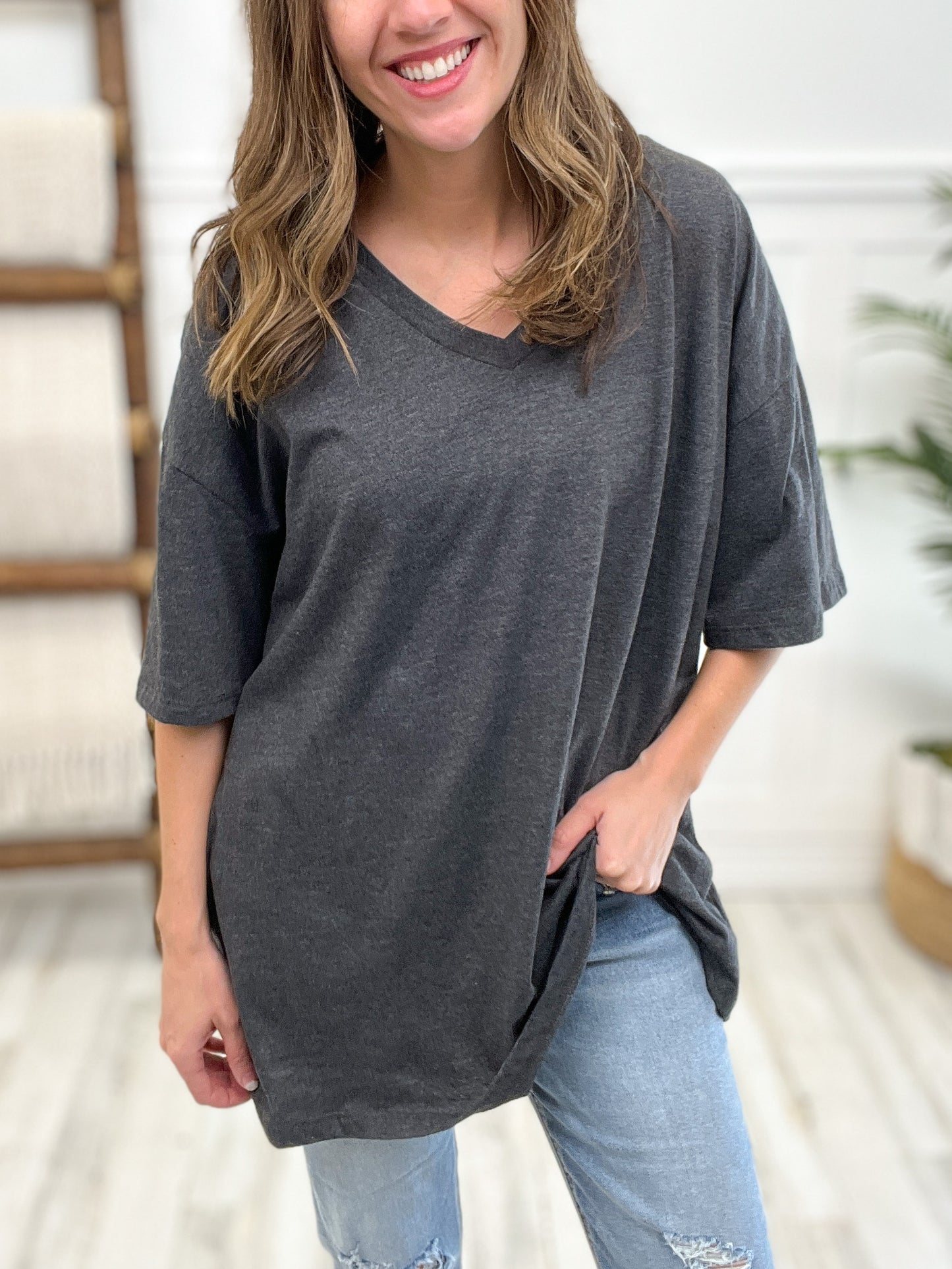 Cotton Drop Shoulder Boyfriend Box Tee