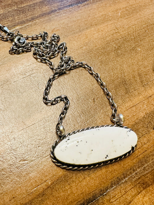 Clifton Davis White Buffalo Oval Necklace