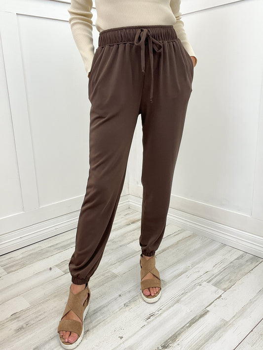 High Waisted Solid Knit Pant