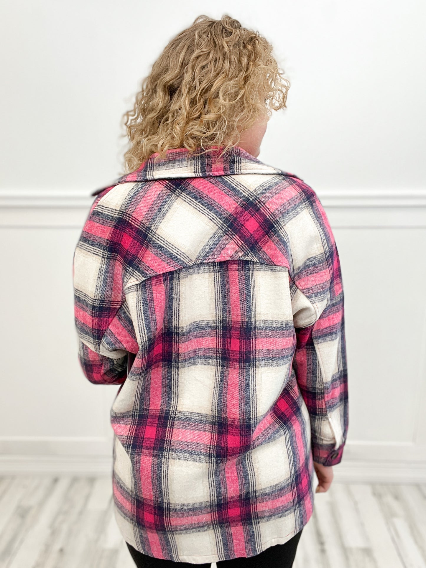 Oversized Plaid Longline Shacket with Pockets