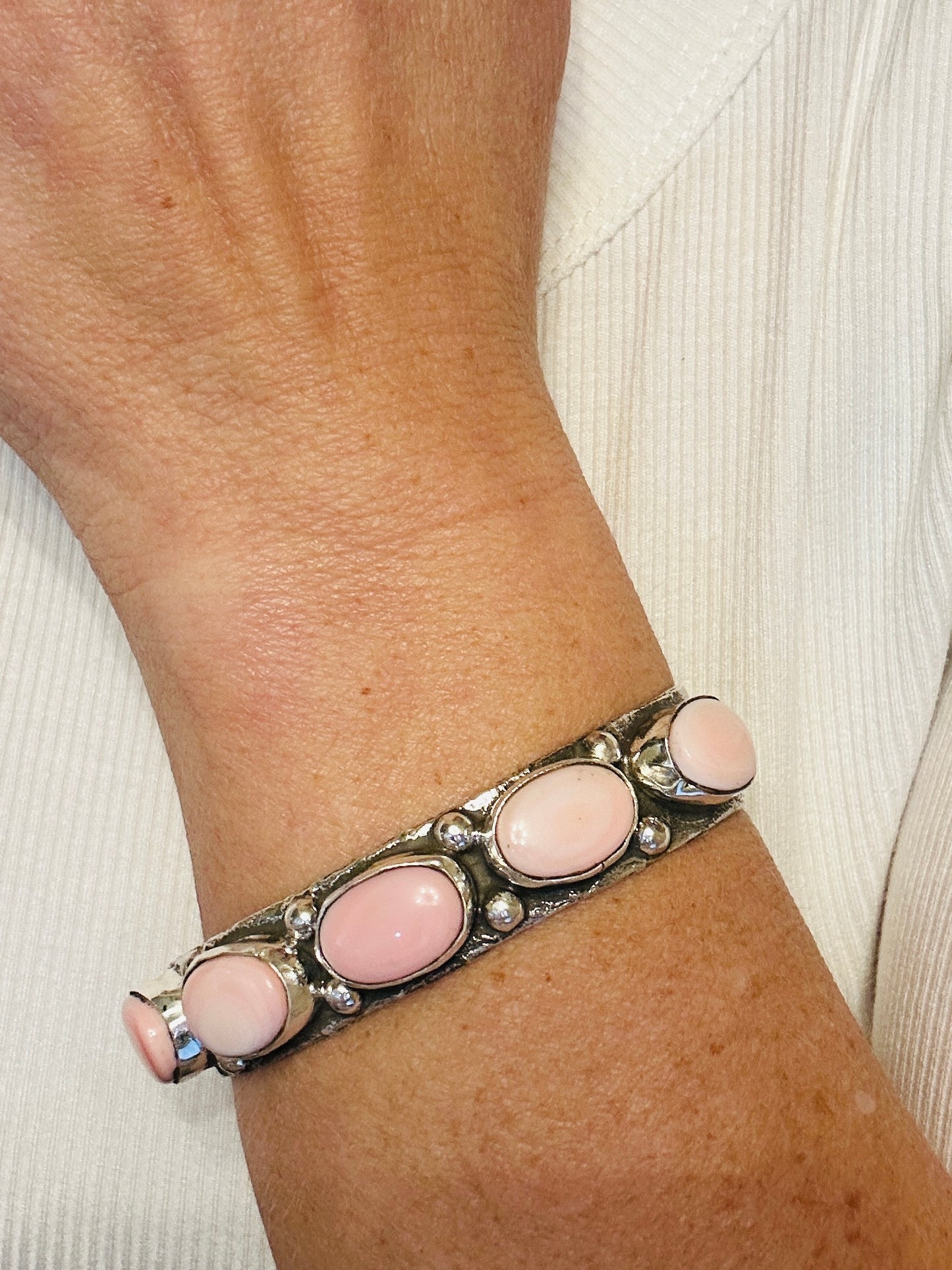 Jude Candeleria Zuni Pink Conch Cuff Bracelet