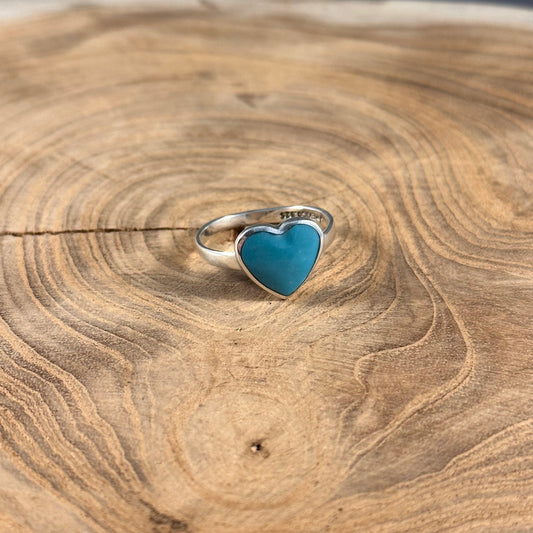 Turquoise Heart Sterling Silver Ring