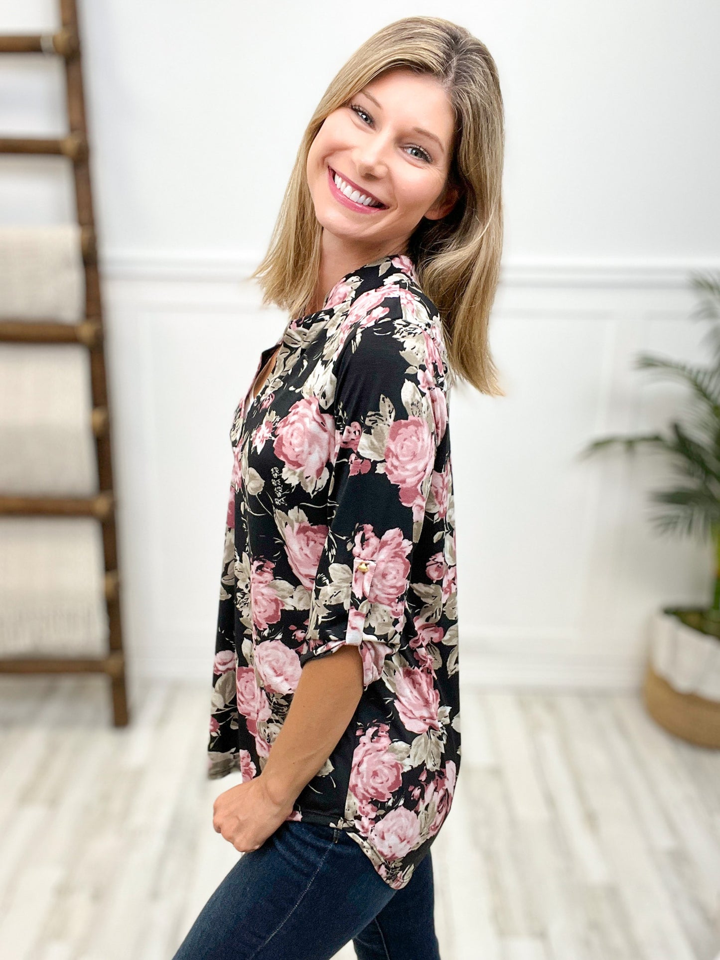 Floral 3/4 Sleeve Top