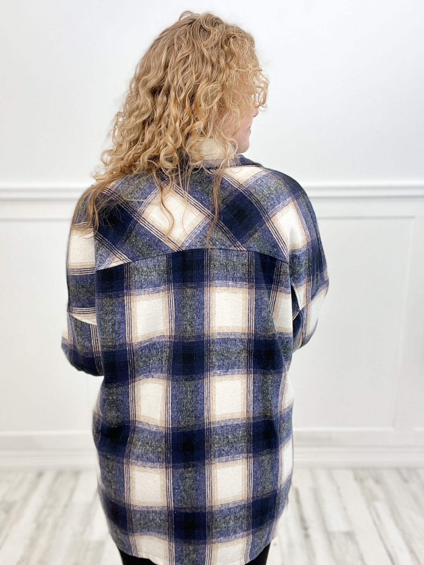 Oversized Plaid Longline Shacket with Pockets