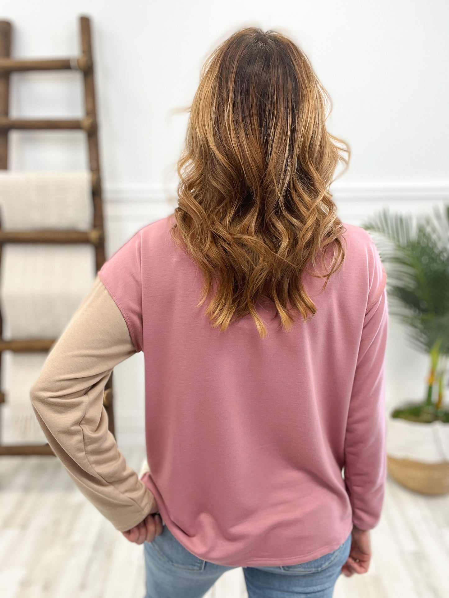 FRENCH TERRY COLOR BLOCK TOP