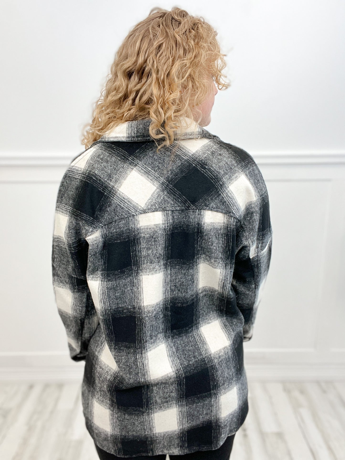 Oversized Plaid Longline Shacket with Pockets