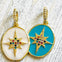 Gold Star Blue and White Oval Charm - MYON