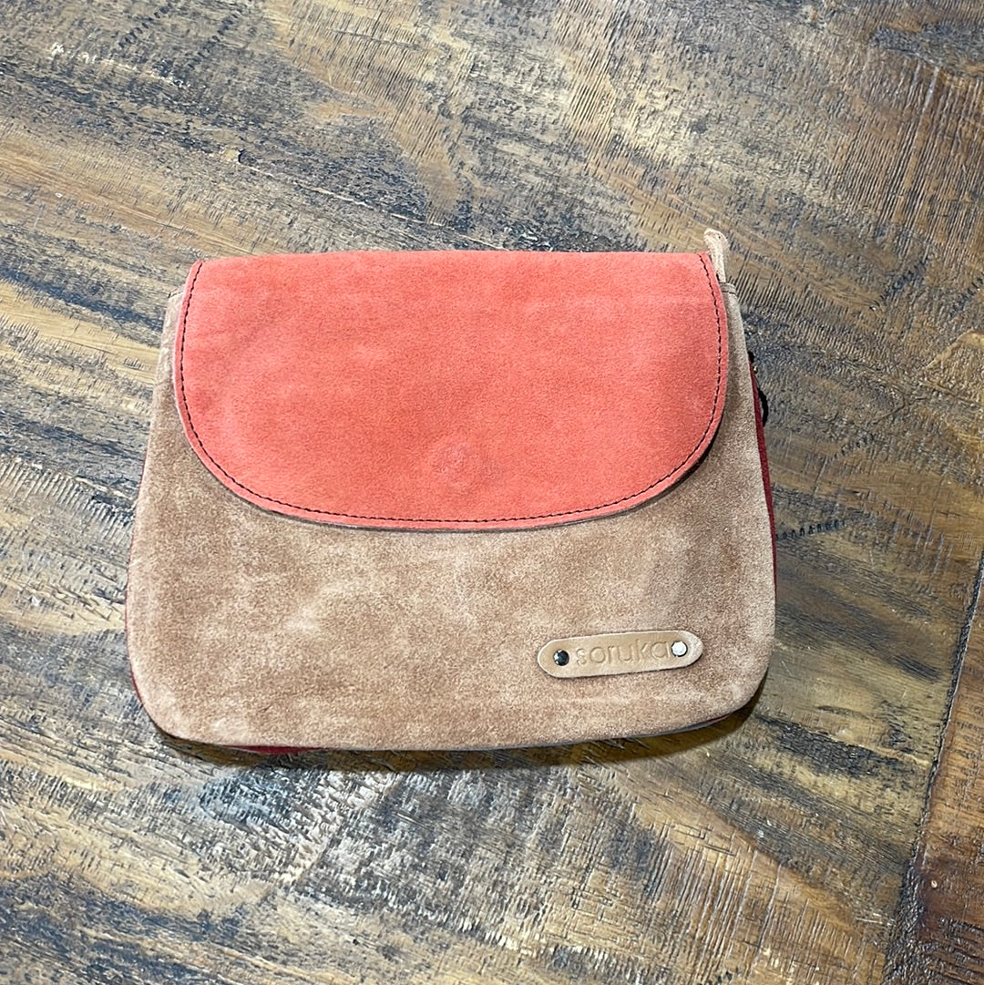 Soruka LEO Suede Handbag w/ Reversible Strap