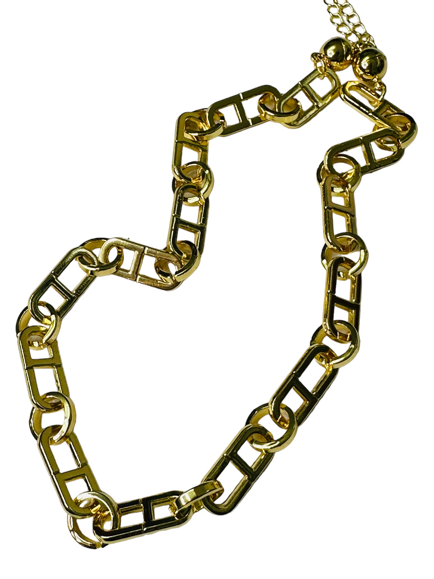 Gold "D" link Necklace