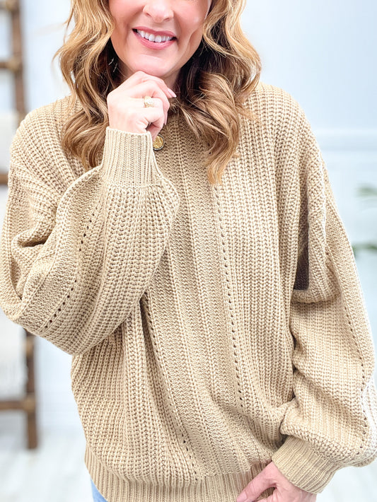 Balloon Sleeve Braid Sweater