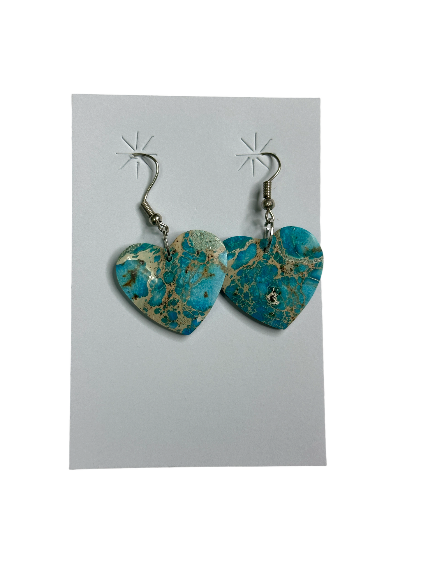 Blue Heart Indigo Slab Earrings