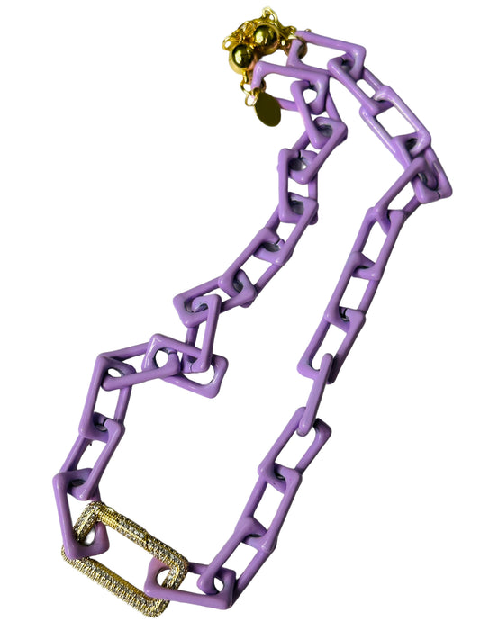 Purple Rain Necklace with Carabiner