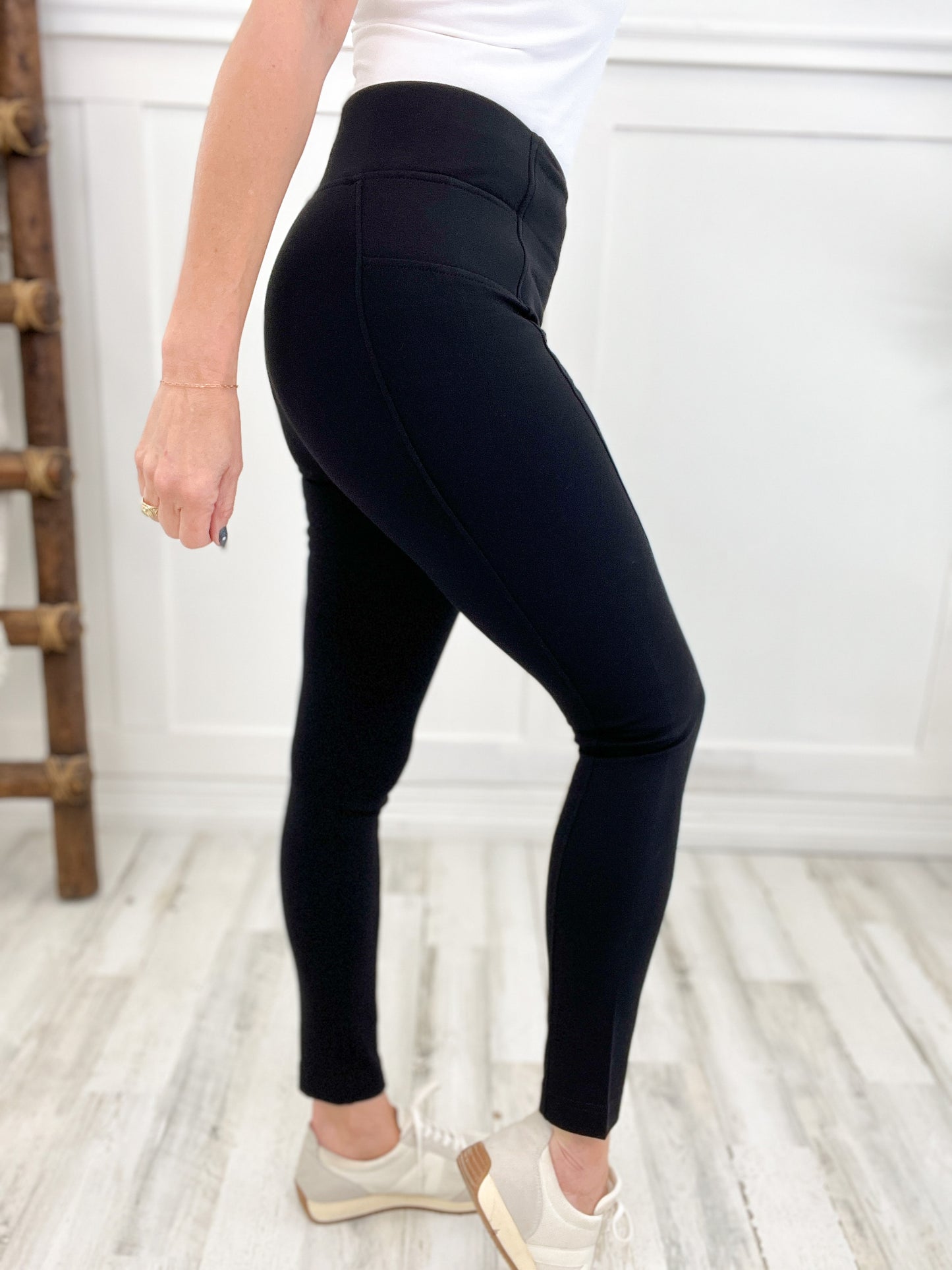 SOLID SKINNY LEGGINGS WITH WAIST BAND