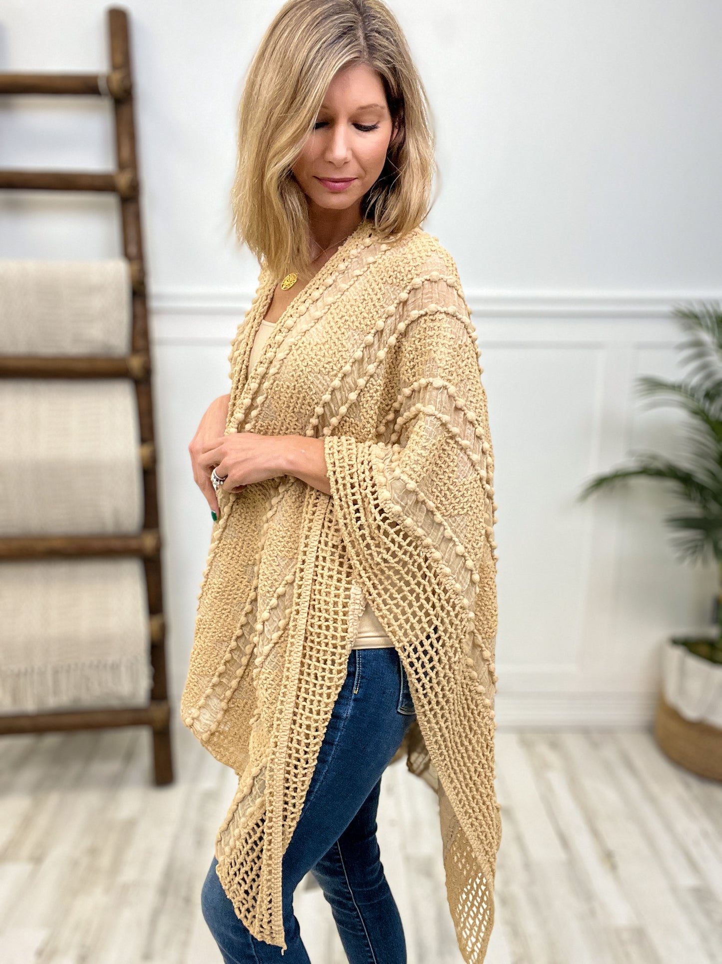 Crochet Lined Poncho Sweater