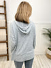 Brushed Two Tone Knit Hooded Top