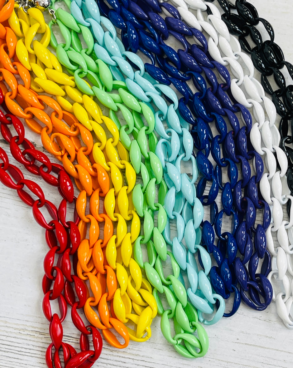 Emma Evelyn Enamel Chain Necklace